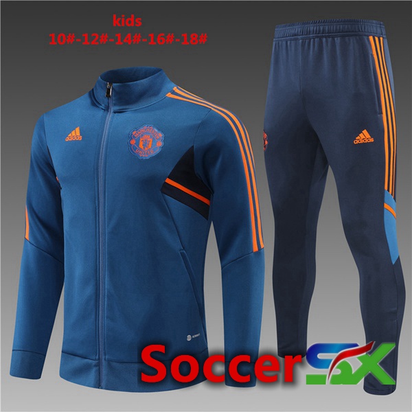 Manchester United Kids Training Jacket Suit Blue 2022/2023