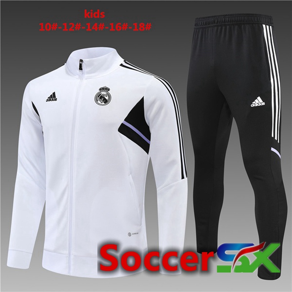 Real Madrid Kids Training Jacket Suit White 2022/2023