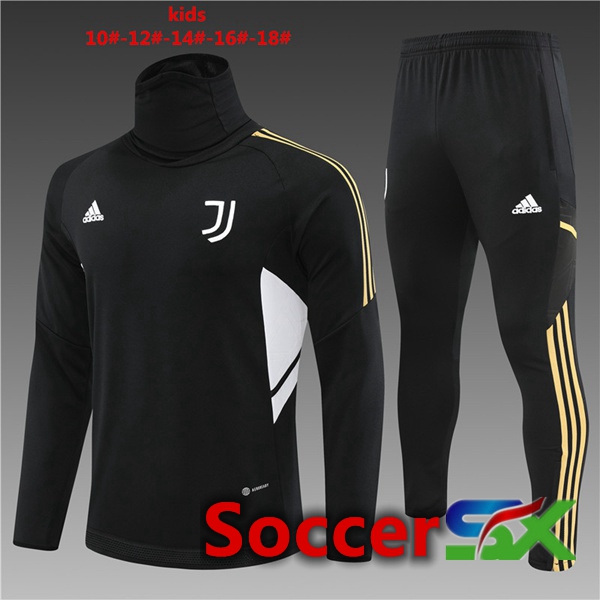 Juventus High collar Kids Training Tracksuit Black 2022/2023