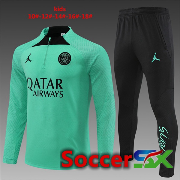 Paris PSG Kids Training Tracksuit Green 2022/2023