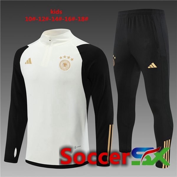 Germany Kids Training Tracksuit White Black 2022/2023