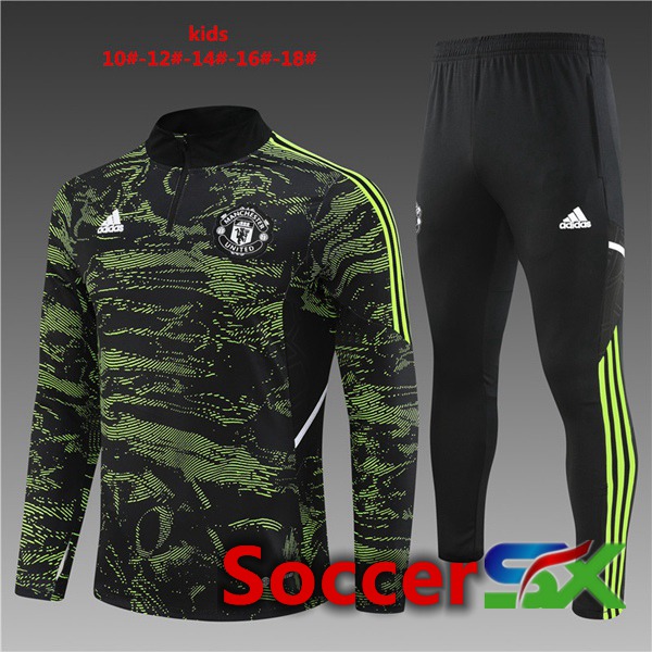 Manchester United Kids Training Jacket Suit Green 2022/2023