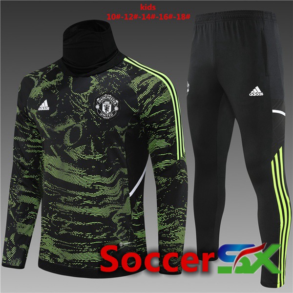 Manchester United High collar Kids Training Jacket Suit Green 2022/2023