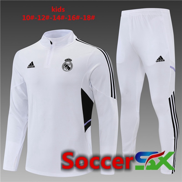 Real Madrid Kids Training Tracksuit White 2022/2023