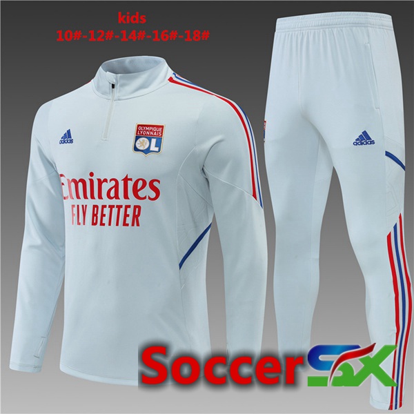 Lyon OL Kids Training Tracksuit Grey 2022/2023