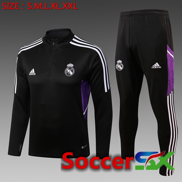 Real Madrid Kids Training Jacket Suit Black 2022/2023