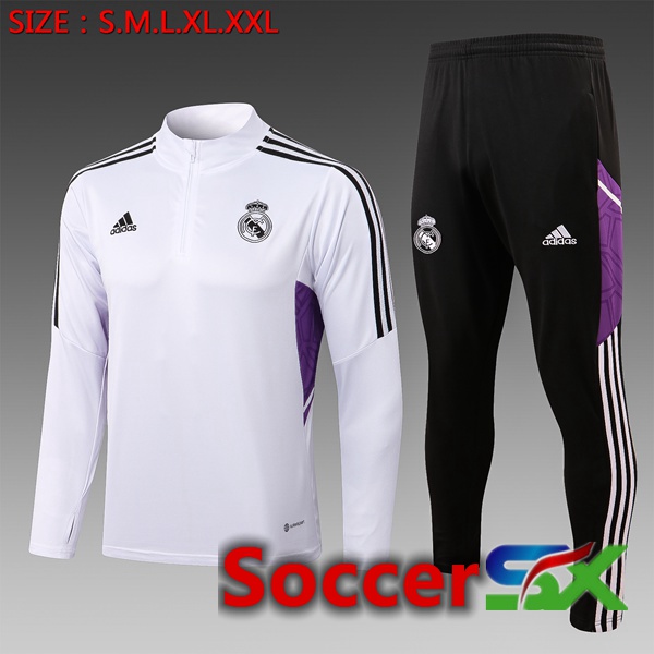 Real Madrid Kids Training Jacket Suit White 2022/2023