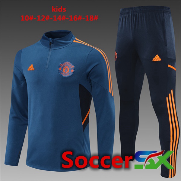 Manchester United Kids Training Jacket Suit Blue 2022/2023