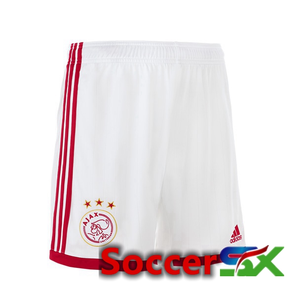 AFC Ajax Soccer Shorts Home White Red 2022/2023