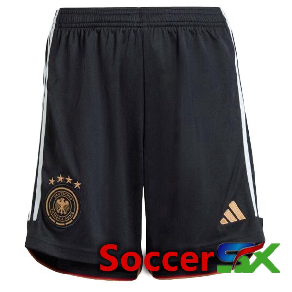 Germany Soccer Shorts Home Black White 2022/2023