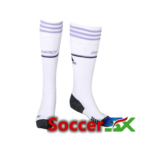 Real Madrid Soccer Socks Home White 2022/2023