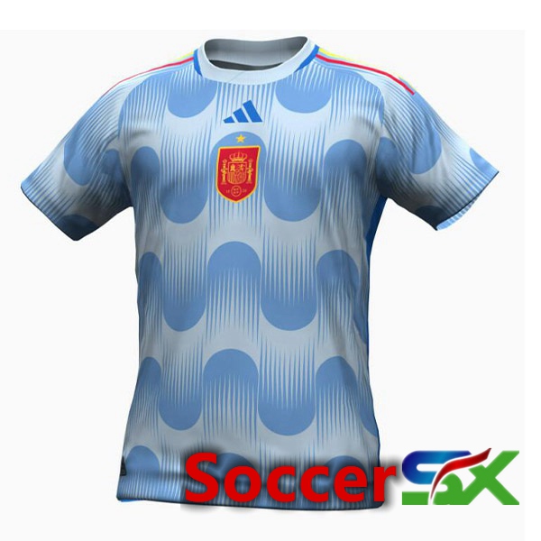 Spain Away Jersey Blue White Coupe du monde Version Leak 2022