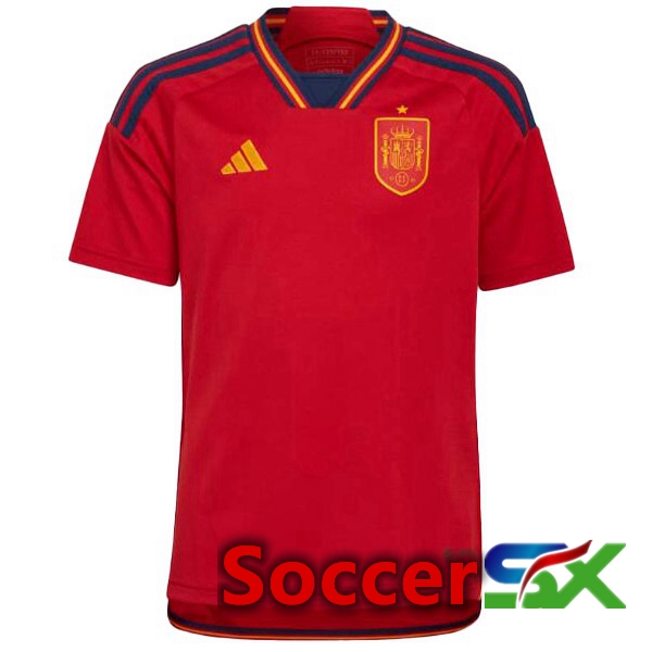 Spain Home Jersey Red World Cup 2022