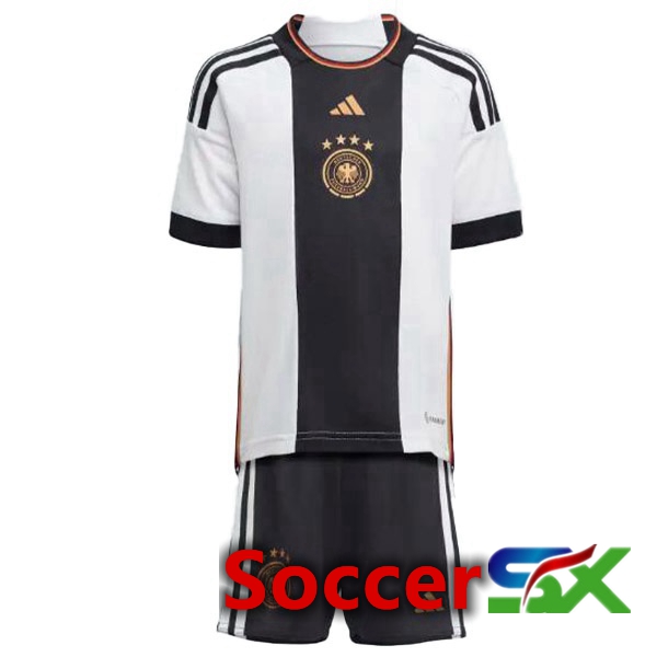 Germany Kids Home Jersey Black White World Cup 2022