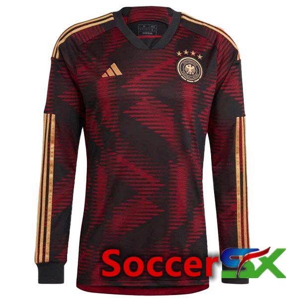 Germany Away Jersey Long Sleeve Black World Cup 2022