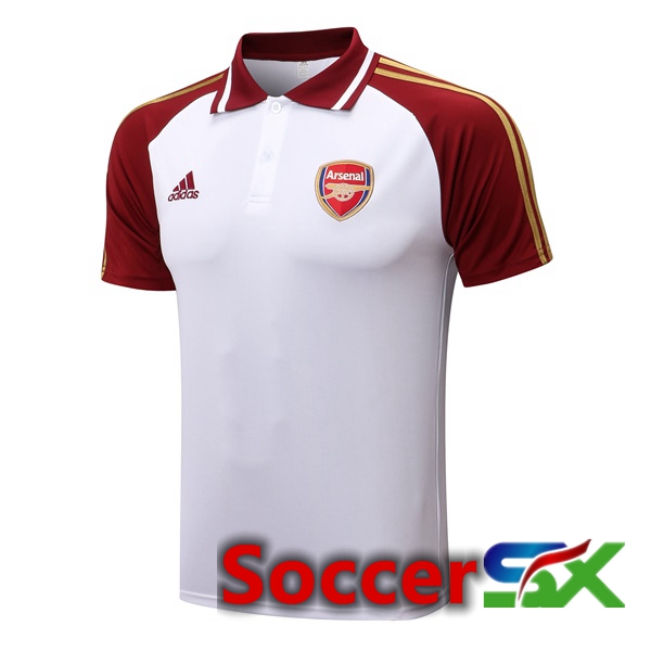 Arsenal Soccer Polo White Red 2022/2023