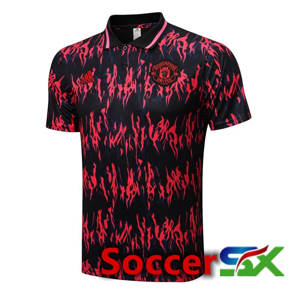 Manchester United Soccer Polo Black Red 2022/2023