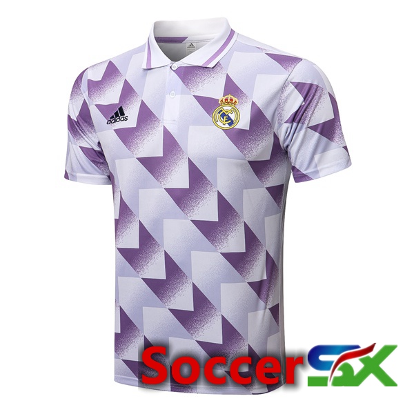 Real Madrid Soccer Polo White Purple 2022/2023