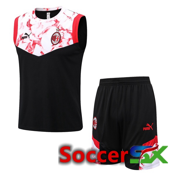 AC Milan Soccer Vest + Shorts Black White 2022/2023