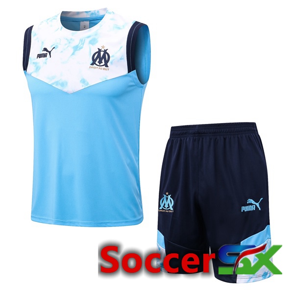 Marseille OM Soccer Vest + Shorts Blue White 2022/2023