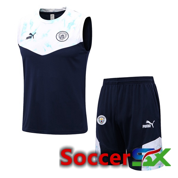 Manchester City Soccer Vest + Shorts Blue White 2022/2023