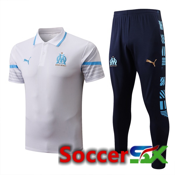 Marseille OM Soccer Polo + Pants White 2022/2023