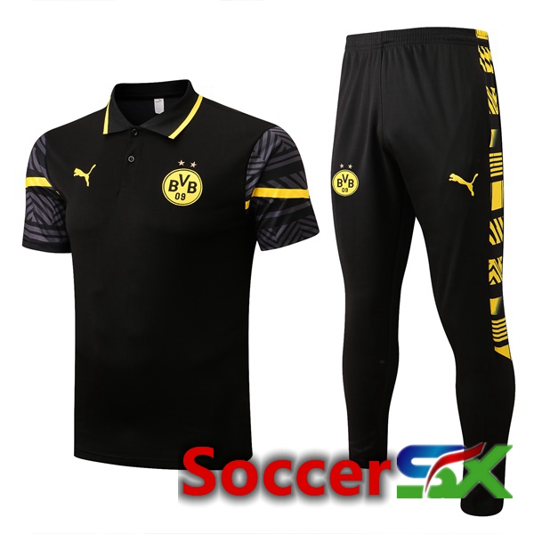Dortmund BVB Soccer Polo + Pants Black 2022/2023