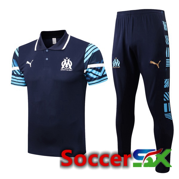 Marseille OM Soccer Polo + Pants Royal Blue 2022/2023