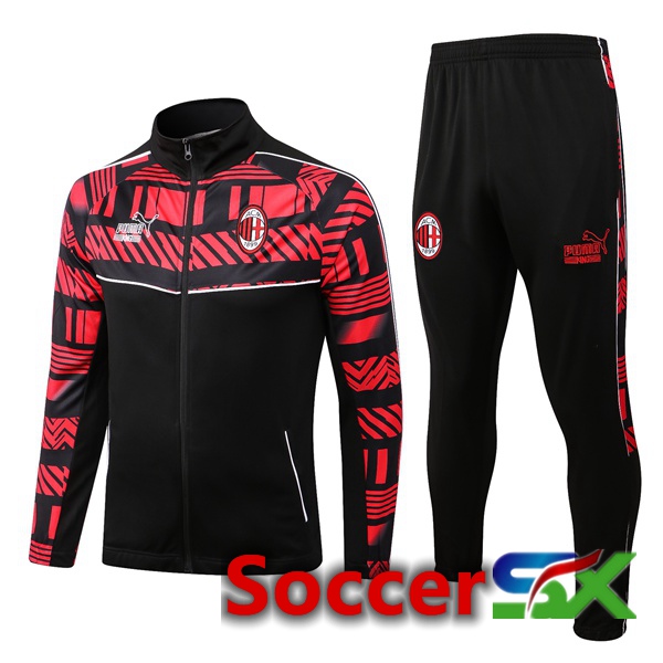 AC Milan Training Jacket Suit Black Red 2022/2023