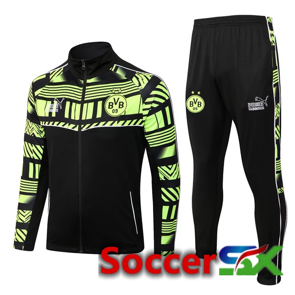 Dortmund BVB Training Jacket Suit Black Green 2022/2023