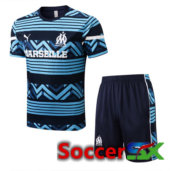 Marseille OM Training T Shirt + Shorts Royal Blue 2022/2023