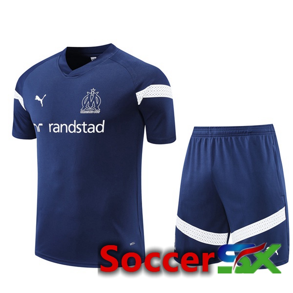 Marseille OM Training T Shirt + Shorts Royal Blue 2022/2023