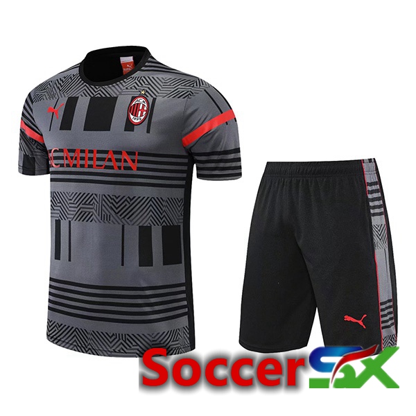 AC Milan Training T Shirt + Shorts Grey 2022/2023