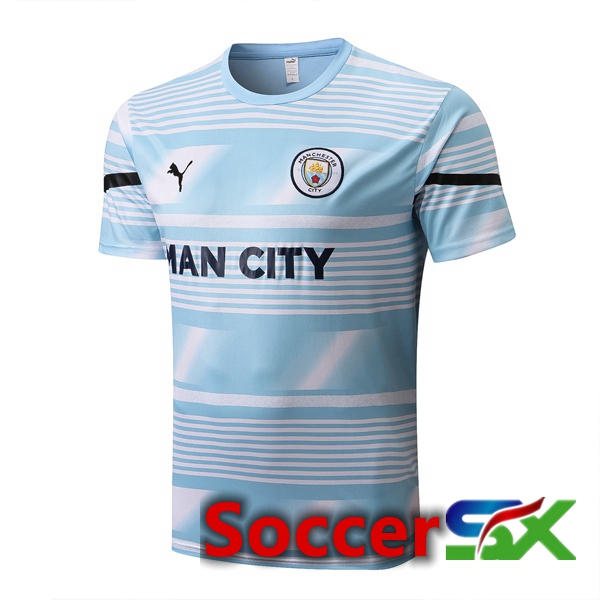 Manchester City Training T Shirt Blue White 2022/2023