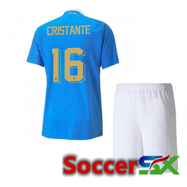 Italy（Cristante 16）Kids Home Jersey Blue 2023/2023