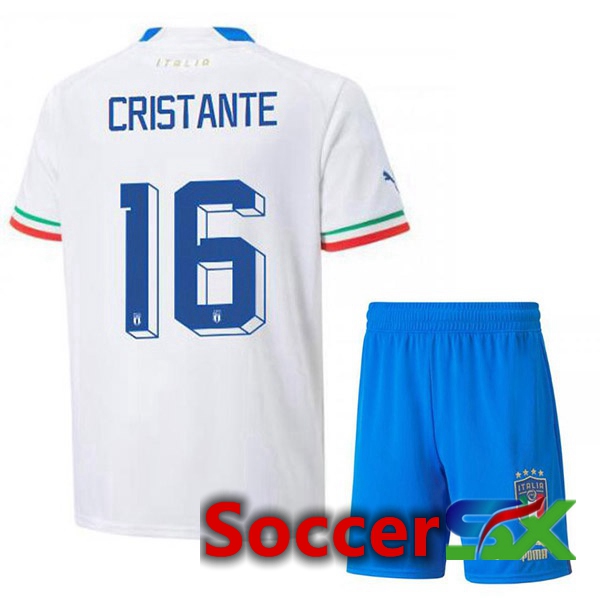 Italy (Cristante 16) Kids Away Jersey White 2023/2023