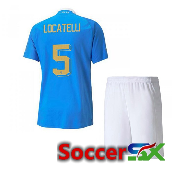 Italy（Locatelli 5）Kids Home Jersey Blue 2023/2023