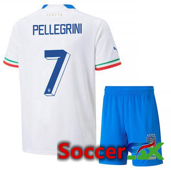 Italy (Pellegrini 7) Kids Away Jersey White 2023/2023