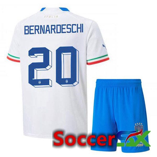 Italy (Bernardeschi 20) Kids Away Jersey White 2023/2023