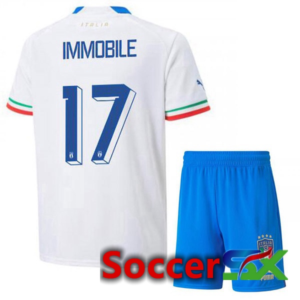 Italy (Immobile 17) Kids Away Jersey White 2023/2023