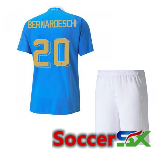 Italy（Bernardeschi 20）Kids Home Jersey Blue 2023/2023