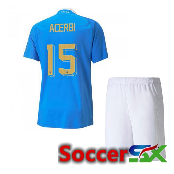 Italy（Acerbi 15）Kids Home Jersey Blue 2023/2023