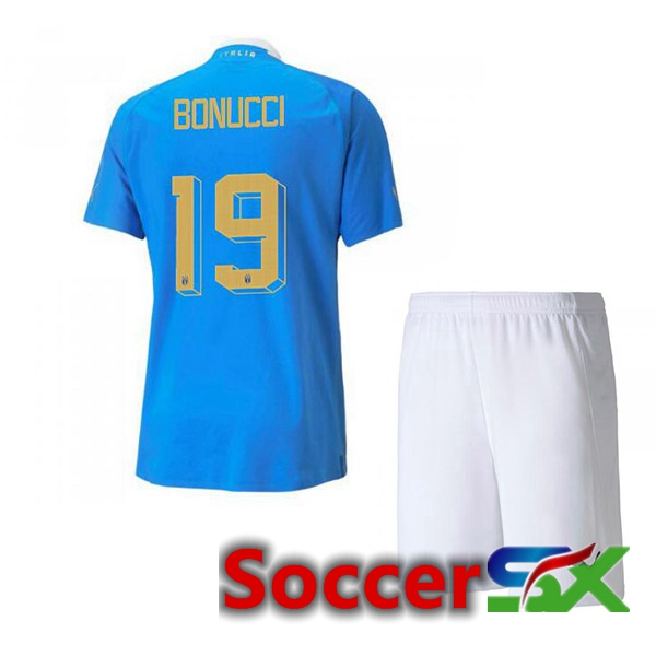 Italy（Bonucci 19）Kids Home Jersey Blue 2023/2023