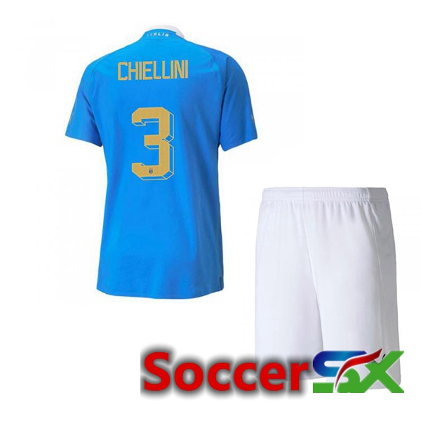 Italy（Chiellini 3）Kids Home Jersey Blue 2023/2023