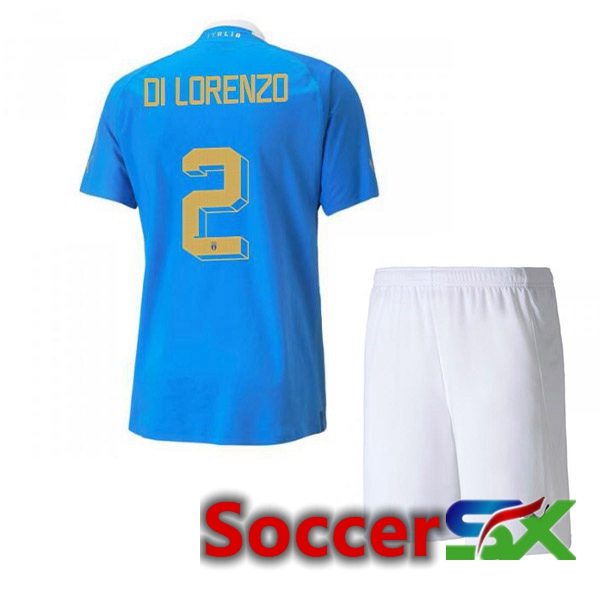 Italy（Di Lorenzo 2）Kids Home Jersey Blue 2023/2023