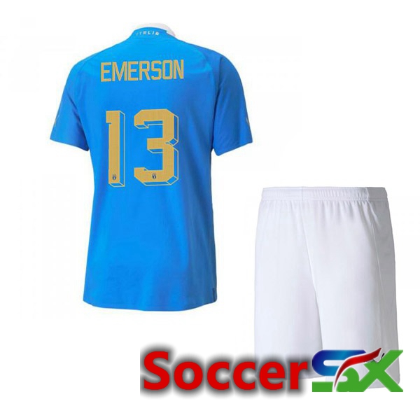 Italy（Emerson 13）Kids Home Jersey Blue 2023/2023