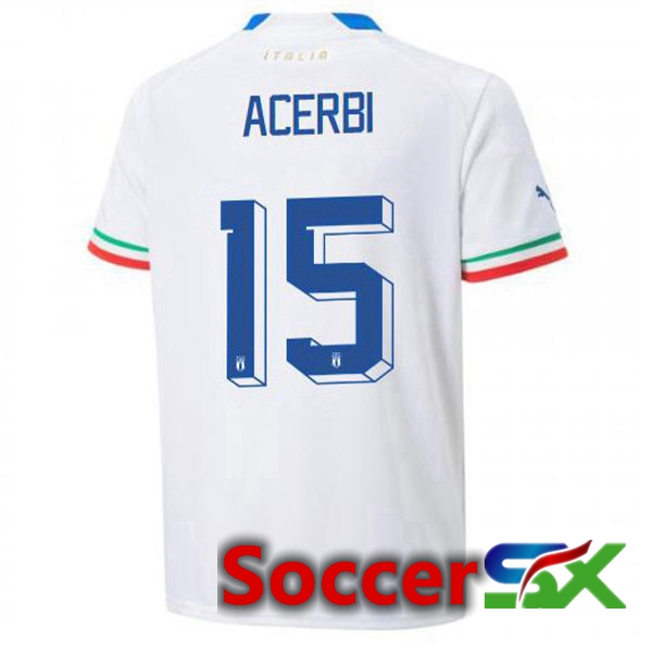 Italy (Acerbi 15) Away Jersey White 2023/2023