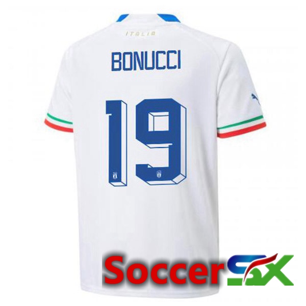 Italy (Bonucci 19) Away Jersey White 2023/2023