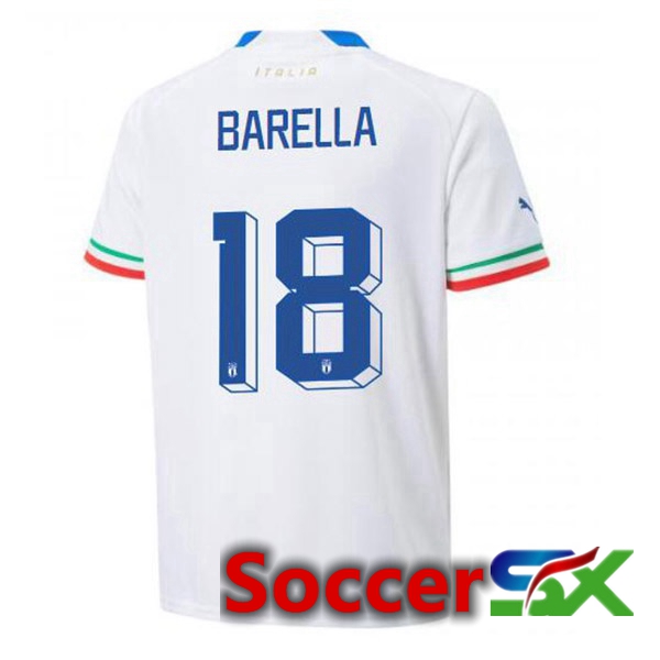 Italy (Barella 18) Away Jersey White 2023/2023