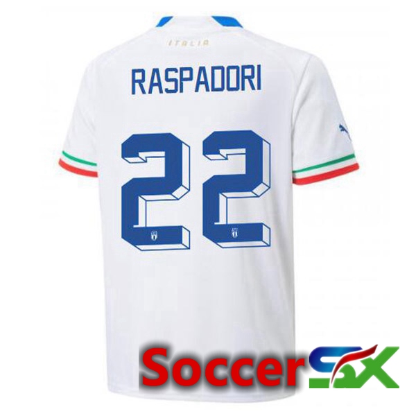 Italy (Raspadori 22) Away Jersey White 2023/2023